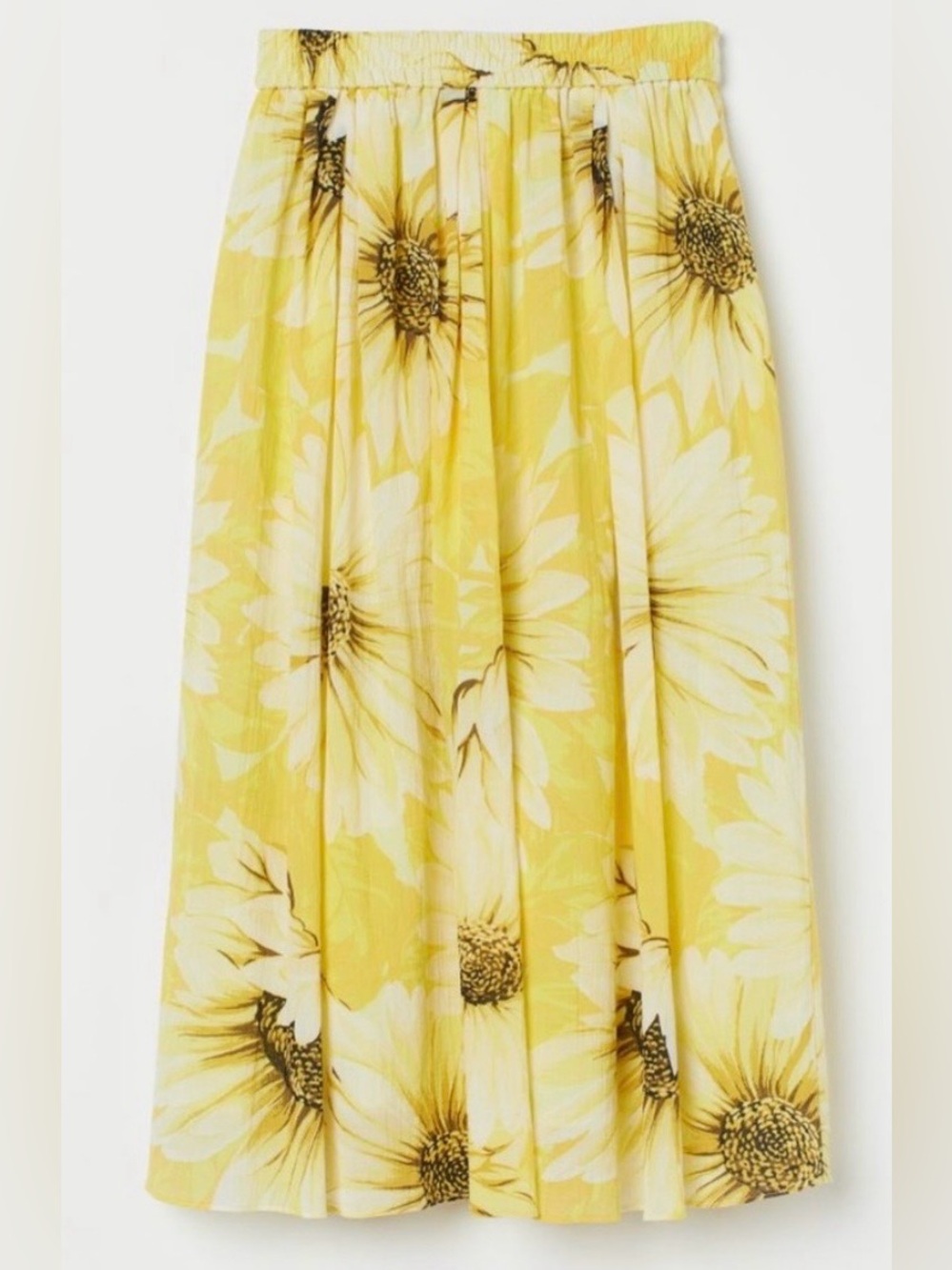 Yellow Floral Midi Skirt from H&M